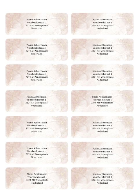 Adresstickers marmerlook | 14 stuks 97X34 mm