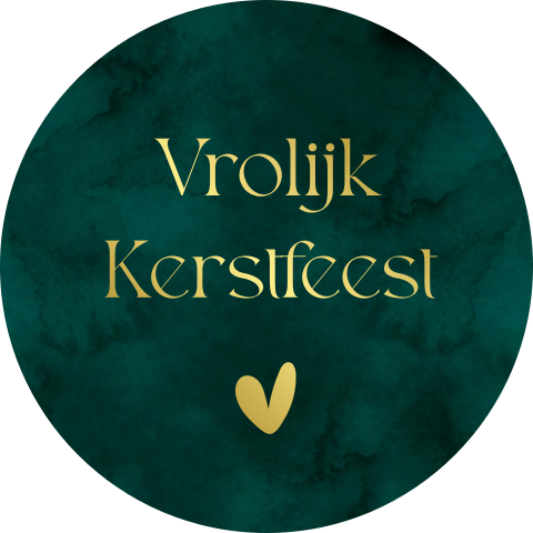 Kerst sluitstickers groen Vrolijk Kerstfeest goudfolie