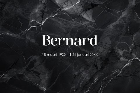 Rouwkaart zwart met marmerlook