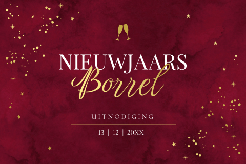 Uitnodiging nieuwjaarsborrel sneeuwvlokken groen