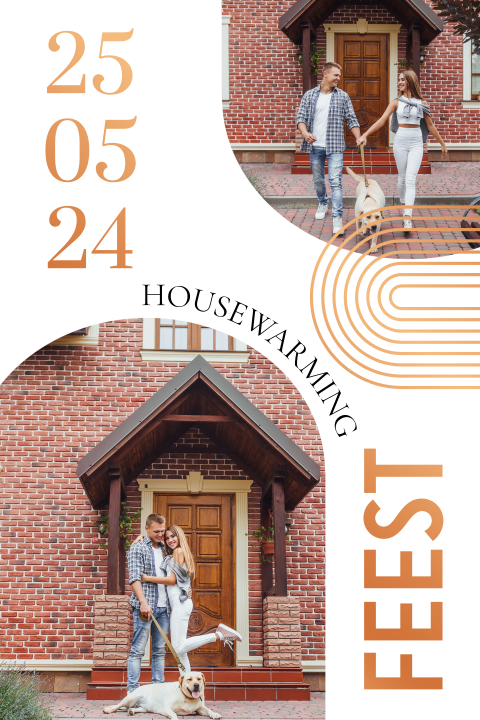 Housewarming uitnodiging foto boog koperfolie