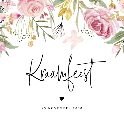 Kraamborrelkaart bloemen