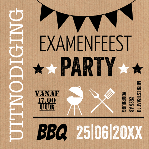 Uitnodiging geslaagd examenfeest kraft slinger