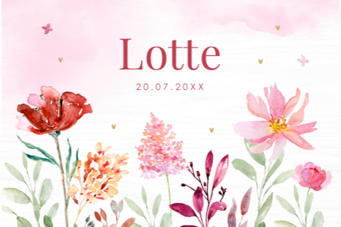 Memorybox hout bloemen roze