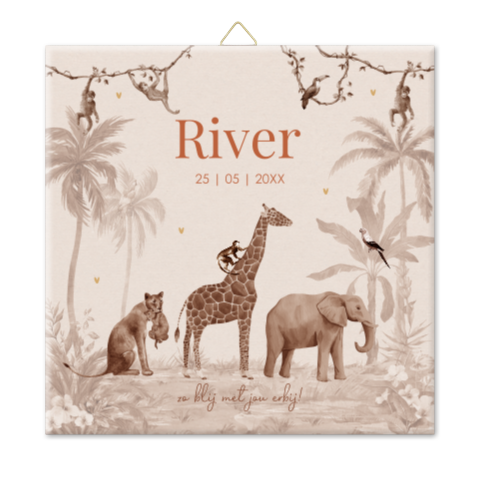 Geboortetegeltje safari dieren