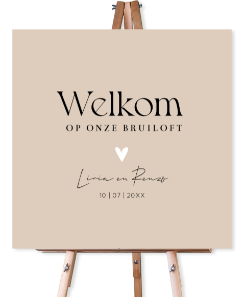 Bruiloftsbord beige linnenlook vierkant