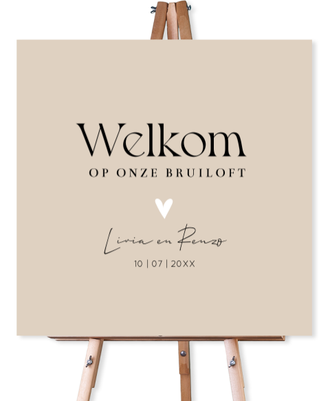 Bruiloftsbord beige linnenlook vierkant