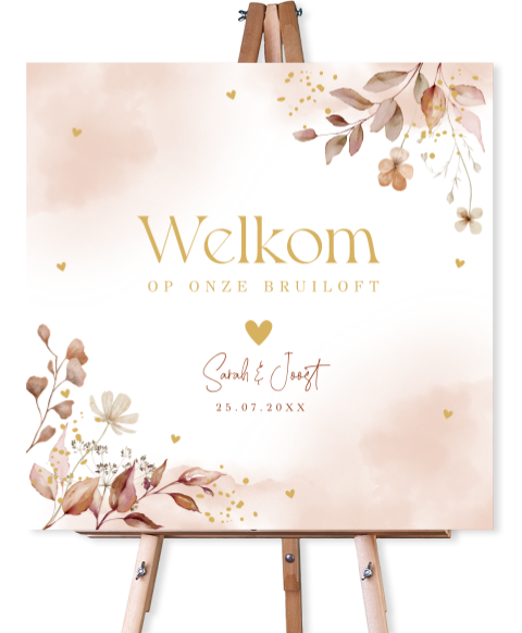 Bruiloftsbord bloemen roze terracotta 70x70 cm