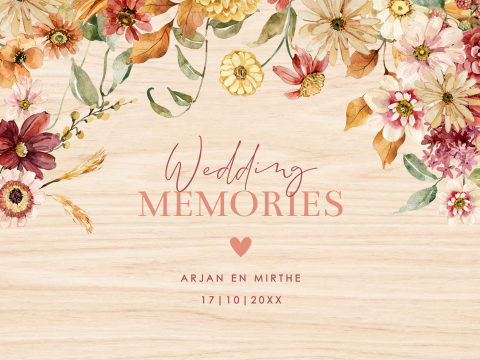 Bruiloft memorybox bloemen chic autumn