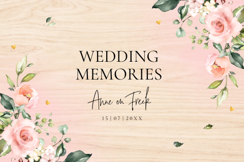 Memorybox huwelijk bloemen roze | Pink Floral