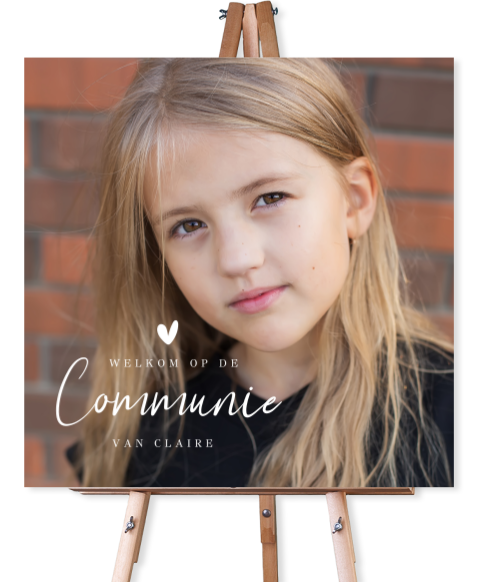 Welkomstbord communie meisje met foto