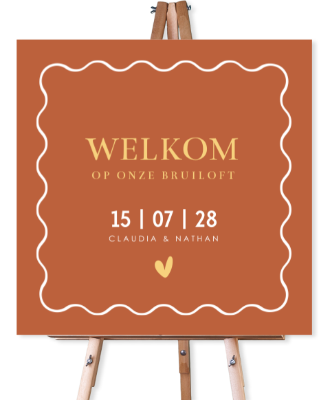 Bruiloftsbord roestbruin modern golvend kader