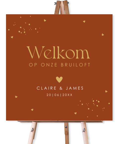 Bruiloftsbord roestbruin 70x70 cm