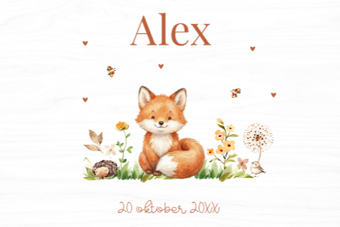 Memorybox hout met lief vosje
