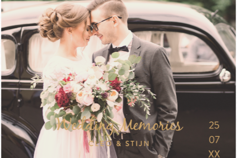 Bruiloft memorybox met foto