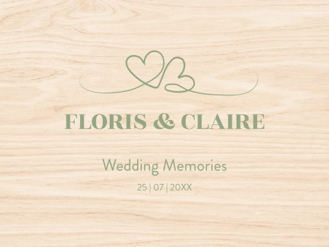 Bruiloft memorybox met hartjes groen