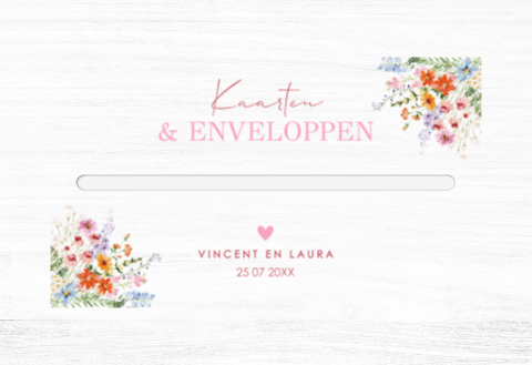 Enveloppenkist hout wit huwelijk kleurrijke bloemen