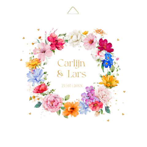 Tegeltje bruiloft bloemenkrans Bright Flowers