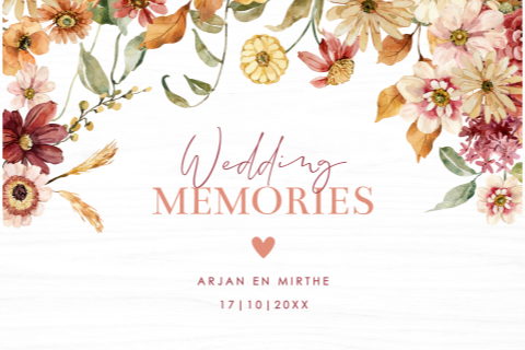 Bruiloft memorybox bloemen chic autumn