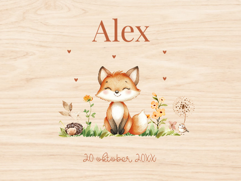 Memorybox hout met lief vosje