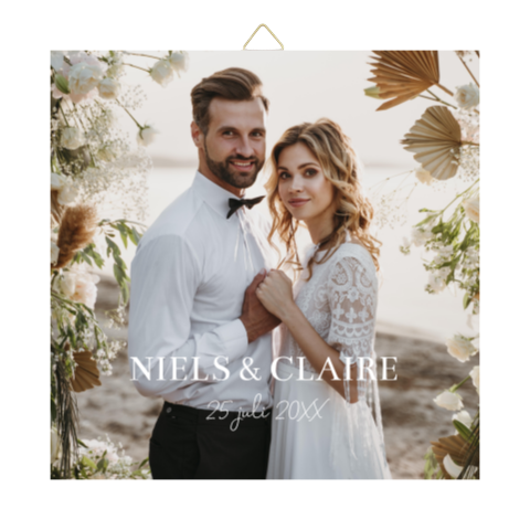 Tegeltje bruiloft met eigen foto