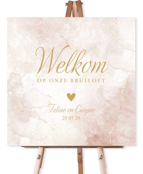 Bruiloftsbord marmerlook beige 70x70 cm