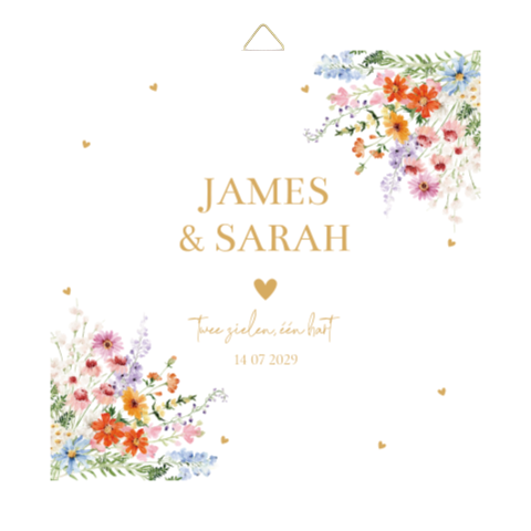 Tegeltje bruiloft zomerse gekleurde bloemen Anemone