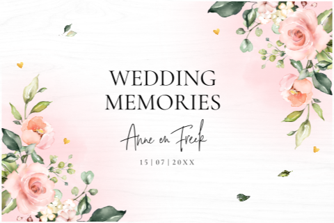 Memorybox huwelijk bloemen roze | Pink Floral