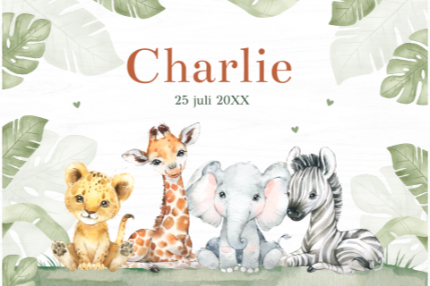 Memorybox hout vrolijke jungle dieren