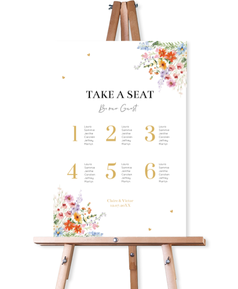 Tafelschikking bord bruiloft zomerse bloemen Anemone