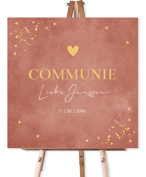 Welkomstbord communie terracotta roestbruin