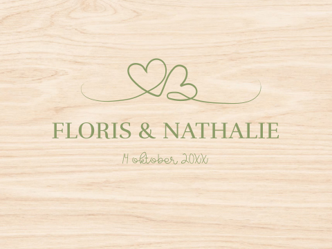 Bruiloft memorybox met hartjes groen