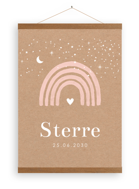 Canvasposter regenboog roze kraftlook | 30x40 cm