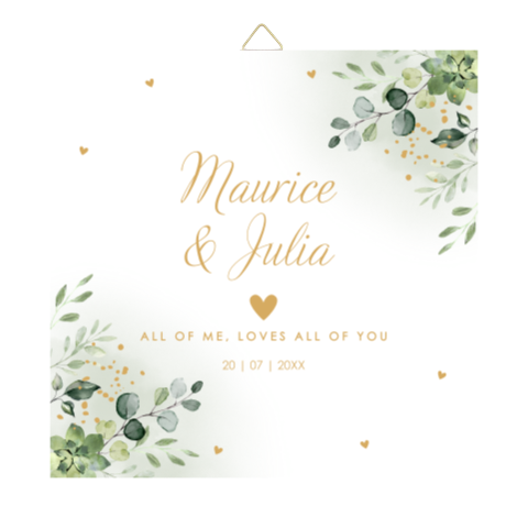 Tegeltje bruiloft botanisch groen bladeren