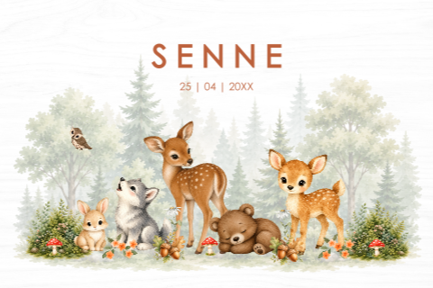 Memorybox hout vrolijke bosdieren