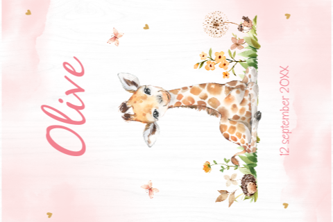 Memorybox hout met giraffe