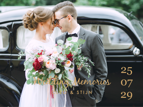 Bruiloft memorybox met foto