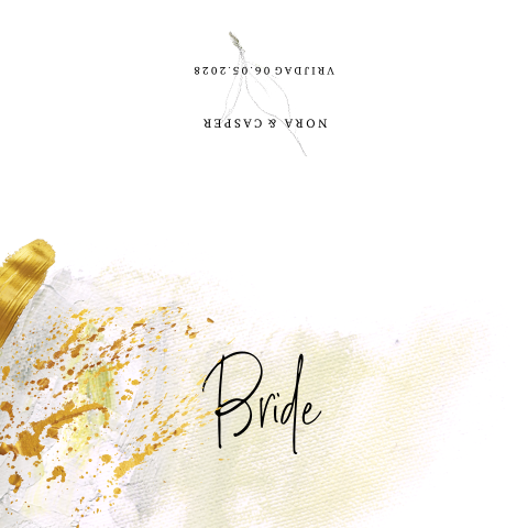 Olieverf penseel verf naamkaartje om dubbel te vouwen