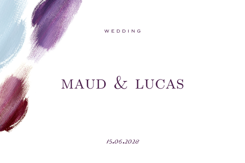 Moderne trouwkaart met olieverf penseel brush