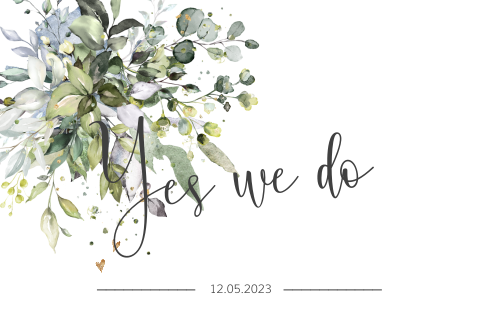 Trendy klapkaart trouwkaart botanische blad