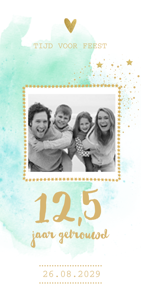 Unieke extra lange huwelijksjubileum uitnodiging foto aquarel