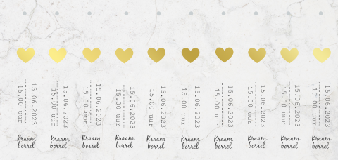 DIY langwerpig marmer kaartje goudfolie hartje