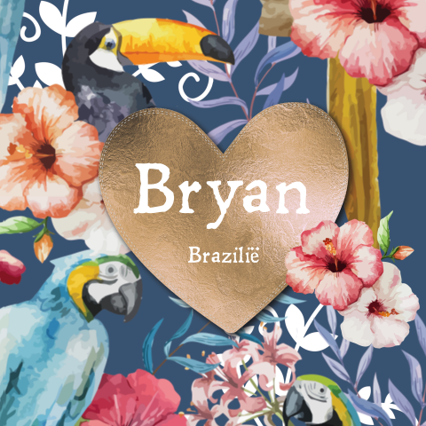 Retro adoptiekaartje met goud print, vogels en bloemen