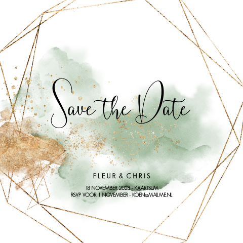 Prachtige save the date kaart met industrial look