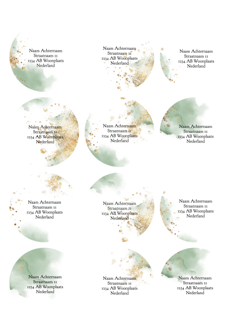 Adresstickers voor je geboortekaartje rond