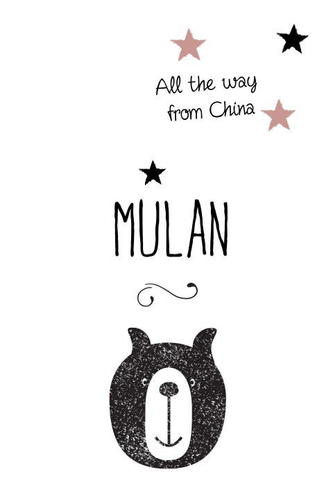 Lief enkel aankomstkaartje meisje met beertje