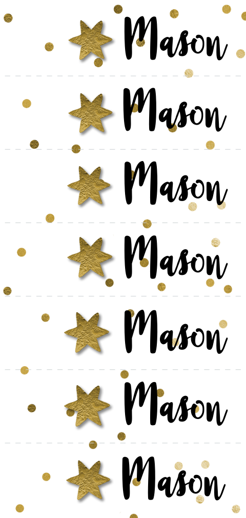 7 DIY labeltje geboortekaartje confetti ster goudfolie look