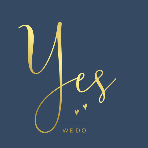 Trouwkaart donkerblauw goudfolie zelf maken