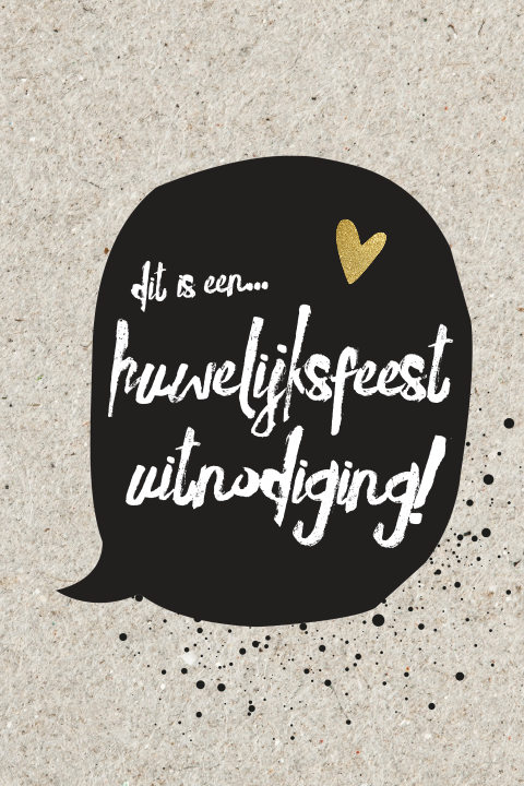 Kraft look 60 jarig huwelijjksjubileum uitnodiging tekstballon