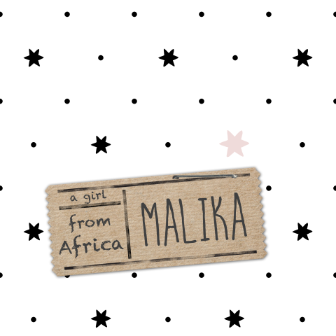 Lief aankomstkaartje meisje met speels sterren patroon en kraft label